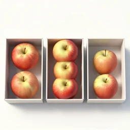 three boxes, left have two apples, middle three apples, right have sum of previous two