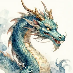 watercolor of a dragon, sharp focus, smooth, digital illustration, by james jean, by rossdraws, frank franzzeta, mcbess, sakimichan