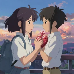 My heart is pierced by cupid, by Makoto Shinkai and thomas kinkade, digital painting, Matte painting, trending on artstation and unreal engine