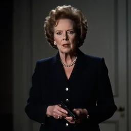 A still of Margaret Thatcher as the Terminator in The Terminator (1984)