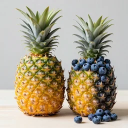 a crossbreed between a pineapple and a blueberry