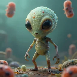 microbacterial alien,without nose,without mouth,concept art,digital art,photorealistic,8k