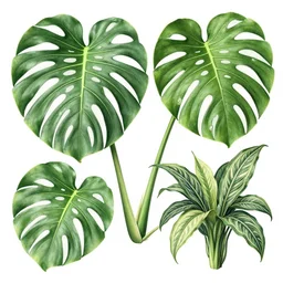 elaborate natural monstera deliciosa and zebrina alocasia illustrations by ernst haeckel of the biological world