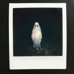 polaroid of a lonely ghost, dream, distortion, dark
