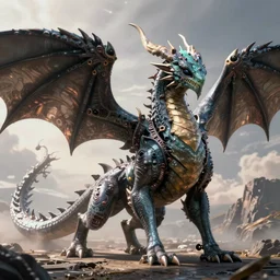 a dragon beast with alien mutations, photorealistic, octane render, 3D