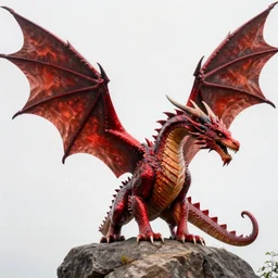 An ultra detailed winged red dragon, 4k, photorealistic, digital art, real life