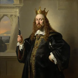 larry david as the new king of the world painting by rembrandt