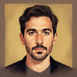 centered cell shaded! head portrait of afonzo de la mancha llustration, art by laurie greasley