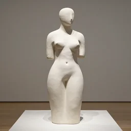 modern art, abstract sculpture, woman, white clay, moma, 8 k