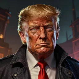 asthetics! pretty! cell shaded  scary head portrait of donald trump as Borderlands 3 concept art, llustration, postapocalyptic grunge, concept art by  Eric Barnett, highly detailed, sharp focus,alien,Trending on Artstation, HQ, deviantart, art by Eric Barnett