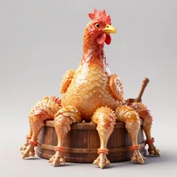 a photoshopped image of a tavern on chicken legs, fantasy, high quality, artstation, trending