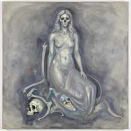 goddess of the dead by cy Twombly and BASTIEN LECOUFFE DEHARME, iridescent,