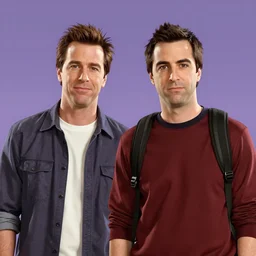 a portrait of johnny galecki and simon helberg from big bang theory as gta 5 cover art