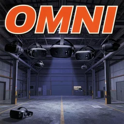 a 1979 cover of OMNI magazine depicting an empty warehouse with VR headsets hanging ominously from the ceiling. Neo-Tokyo. Cyberpunk style art by Vincent Di Fate.