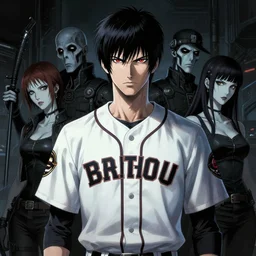 atompunk ghost in the shell batou | | fine detail!! anime!! realistic shaded lighting!! dark scifi award winning illustration portrait of denis coderre in a baseball expos jersey by ilya kuvshinov katsuhiro otomo ghost - in - the - shell, magali villeneuve, artgerm, jeremy lipkin and michael garmash and rob rey