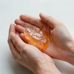 something which is being made to liquefy thaw unfreeze defrost soften run flux fuse render clarify dissolve deliquesce, make or become more tender or loving. similar soften touch disarm mollify relax affect move, 4 k, ultra realistic