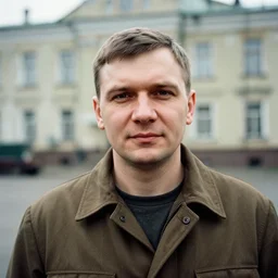 a soviet man portrait, photorealistic, 24mm film