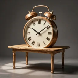 a photo of a table made out of a big clock,