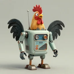 ( ( ( ( ( 1 9 5 0 s retro future robot rooster. muted colors. ) ) ) ) ) by jean - baptiste monge!!!!!!!!!!!!!!!!!!!!!!!!!!!!!!