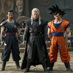 film stills of a game of thrones style adaptation of dragonball z.