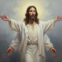 Hyper realistic oil painting of a JesusChrist in the world of Super Mario, fog, volumetric lighting, by greg rutkowski