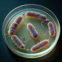 bacterial growth in a giant petri dish, by santiago ramon y cajal, cinematic lighting, establishing shot
