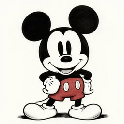 michael karcz grunge drawing of mickey mouse. , in the style of corpse bride, loony toons style, horror themed, detailed, elegant, intricate, trending on artstation, 4k