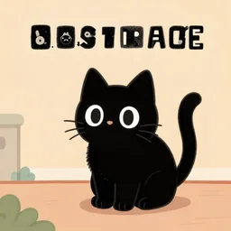a cute black cat in the style of the game life is strange