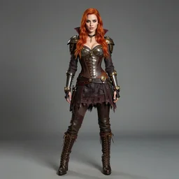 full body photo of alexandra daddario as a steampunk vampire warrior