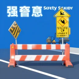 a graphic design poster of the safety barrier, road street signs, construction yard, construction equipment, safety instructions manual, 1 9 9 0, poster design, raygun magazine by david carson, japan graphic comics art illustration