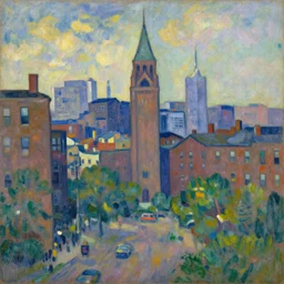 city of boston, painted by gauguin, digital painting, 4 k