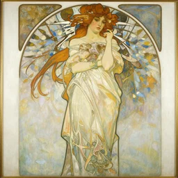the most beautiful scene, an expressive oil painting by alphonse mucha and greg rutkowski
