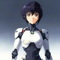 portrait of female android by Tetsuya Nomura