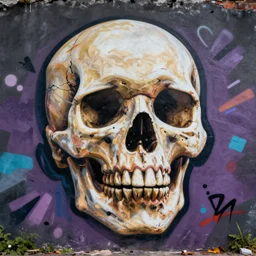 graffiti skull, 8k, highly detailed,  behance