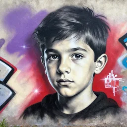 highly detailed graffiti of a teenager, by atey ghailan, by greg rutkowski, by greg tocchini, by james gilleard, by joe fenton, by kaethe butcher, gradient violet, black, red, cream and white color scheme, award winning details