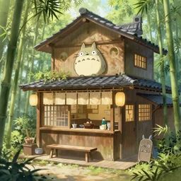 quaint little ramen shop in a great kitsune city, bamboo, anime, a fantasy digital painting by greg rutkowski and james gurney, trending on artstation, highly detailed