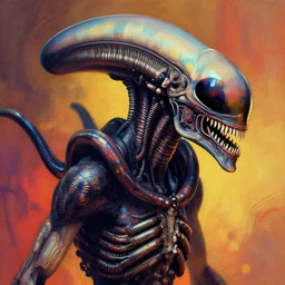 a hyperrealism portrait of alf xenomorph, vibrant color scheme, highly detailed, in the style of romanticism, cinematic, artstation, moebius, greg rutkowski