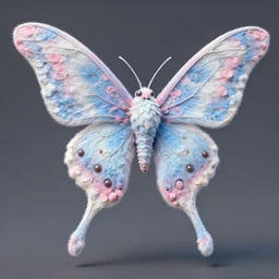 profile of a fuzzy, flowery, elegant, kaiju moth dragon, blue, pink and white colors. by alphonse mucha, rhads, ross tran, artstation, artgerm, octane render, 1 6 k