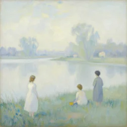 loose painting of a beautiful peaceful whimsical landscape, overexposed, cold color palette, influenced by art nouveau, by john duval and sargent