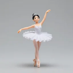 Product Introduction Photos, 4K, Front view, Full body, 80mm resin detailed miniature of a Cute Ballerina Girl