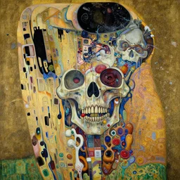 close - up portrait of a hi - tech rna new world order bioweapon monster cutaway diagram by irakli nadar with intricate detailed color smashing fluid oil paint and acrylic, headdress made out of bones, melting wax, mycelia, abstract impressionism, ruan jia, fantasy, hyper detailed, concept art, by peter mohrbacher and gustav klimt,