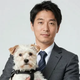 cinematography action movie closeup portrait of a Japanese business man carrying his dog running from an explosion in Tokyo by Steven Spielberg