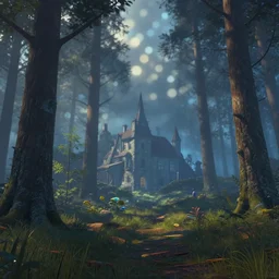 dreamy european forest landscape, apocalyptic. len blur background bokeh. art by ismail inceoglu, filip hodas, and pixar.