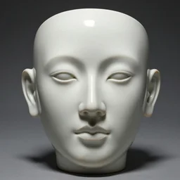 human face sculpture made of porcelain