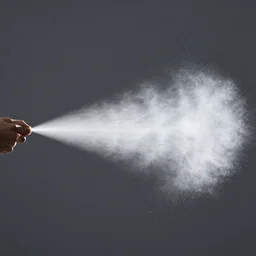 demonstration of the distance a sneeze travels, high resolution photograph