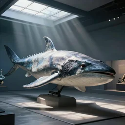 ''realistic, picture of leviathan i a museum, very detailed''