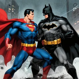 batman beating superman in a fight