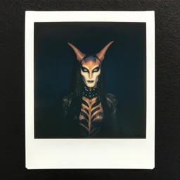 baphomet, vintage polaroid