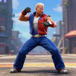 joe biden in street fighter v ( 2 0 1 7 ), dynamic pose, official media, ps 4 in - game cinematic, 5 k