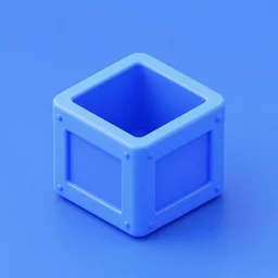 cubby isometric crate 3 d icons for mobile game, stylized, blue scheme, octane render